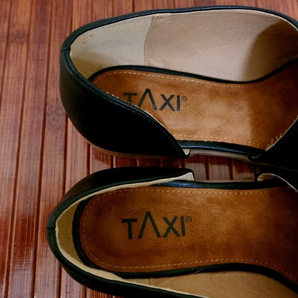 TAXI  Black Vegan Leather Cutout Flats Size 37 EU/ 6.5 - 7 US - Picture 5 of 7